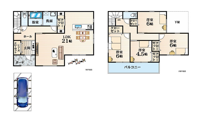 パークスコート鶴見区横堤2丁目 第2期分譲(全8区画) Ⅱ-D号地プラン